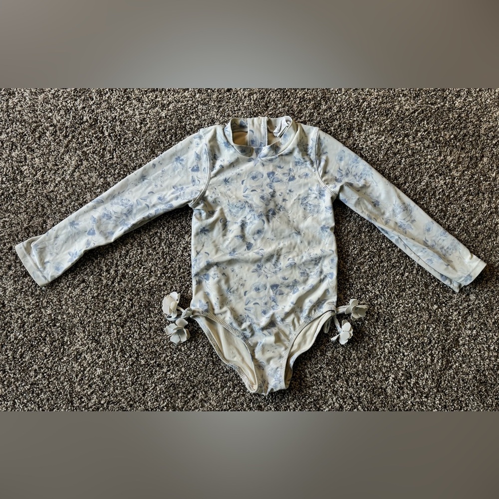 Shade Critters Blue Floral Rash Guard